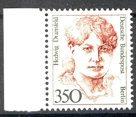 828 Frauen 350 Pf Seitenrand li. ** postfrisch