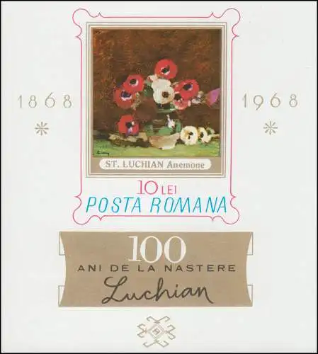 Roumanie Block 66 peintre Stefan Luchian 1968, ** / MNH