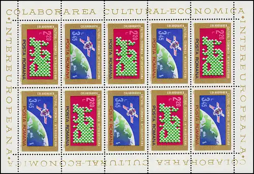 Roumanie 3189-3190 INTEREUROPE 1974 - Petite feuille ** / MNH