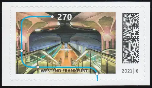 3628 station de métro: Westend Frankfurt, autocollant de FB 108, **
