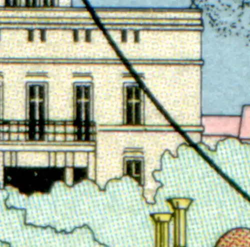 822II Eisenbahn mit PLF II Punkt im Sims im rechten Haus, OR-Vbl. ESSt Berlin