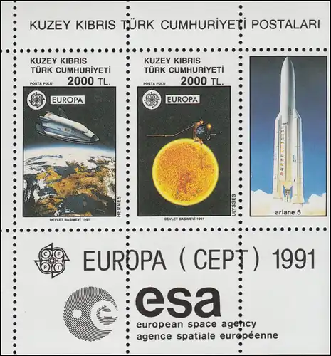 Chypre (turque) Bloc 9 Union européenne CEPT Espace européen, ** / MNH