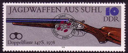 2377 Jagdwaffen aus Suhl 10 Pf O gestempelt