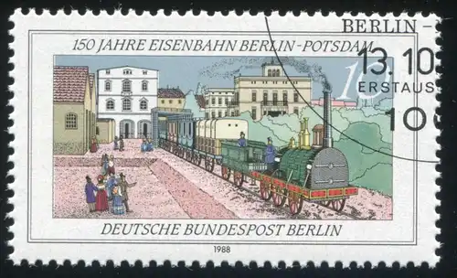 822II Eisenbahn mit PLF II Punkt im Sims im rechten Haus, Feld 8, ESSt Berlin