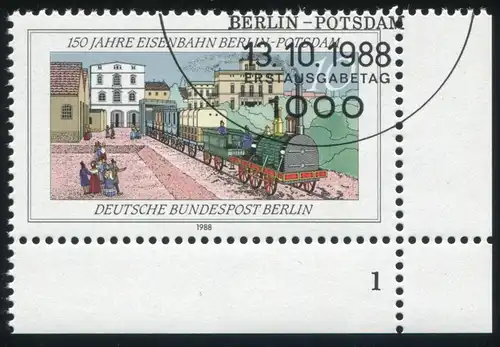822I Eisenbahn mit PLF I schwarzer Punkt im Baum, Ecke mit FN 1, ESSt Berlin