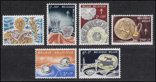 Belgique 1222-1227 Lutte contre la tuberculose: Artisanat 1960, phrase ** / MNH