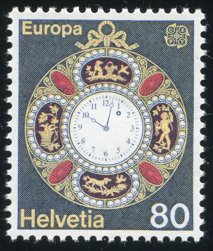 1074II Union européenne CEPT 80 C. avec PLF II tache rouge dans le zéro, ** / MNH