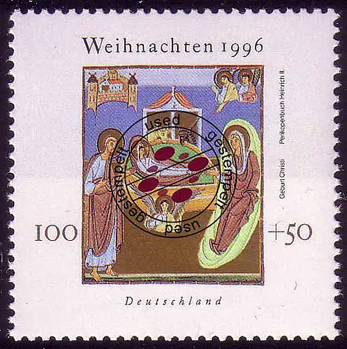 1892 Weihnachten 100+50 Pf O