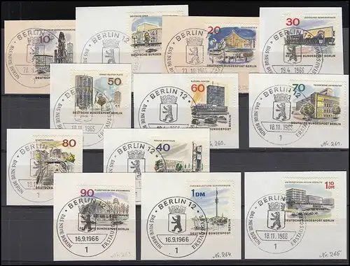 254-265 Das neue Berlin: Satz komplett auf Vorlagen, ESSt BERLIN 1965/1966