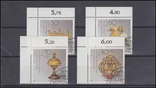 818-821 Gold- und Silberschmiedekunst 1988: Satz Ecken oben links, ESSt BERLIN