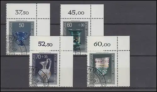765-768 Wofa Verres précieux 1987: coins en haut à droite, ensemble avec ESSt BERLIN