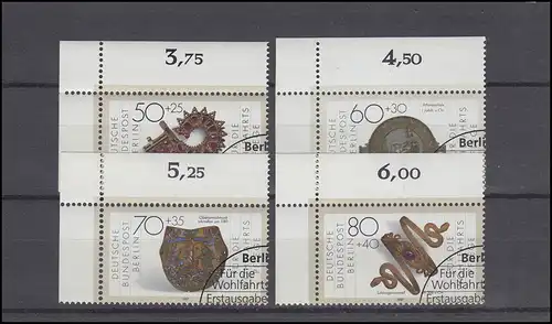 789-792 Gold- und Silberschmiedekunst 1987: Satz Ecken oben links, ESSt BERLIN