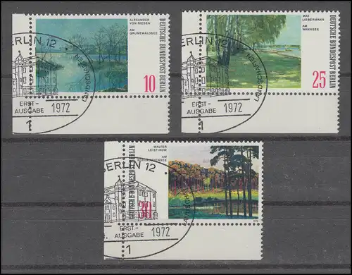 423-425 Gemälde Berliner Landschaften 1972: Ecken unten links, Satz ESSt Berlin