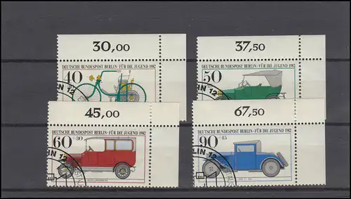 660-663 Jugend Historische Kraftfahrzeuge 1982: Ecken oben rechts, ESSt BERLIN