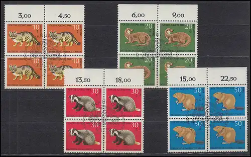 316-319 Animaux menacés d'extinction: ensemble de blocs de quatre-hauts-bord ESSt BERLIN