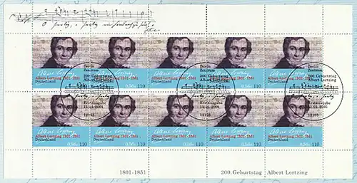 2163 Albert Gustav Lortzing - Bogen 10 sur modèle carton, ESTE