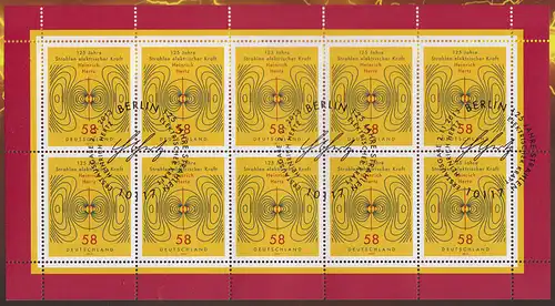3036 Heinrich Hertz - 10er-Bogen auf Kartonvorlage, ESST
