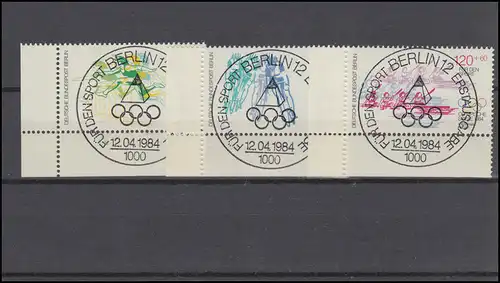 716-718 Sport Olympia Los Angeles 1984: Satz Ecken unten links, ESSt BERLIN