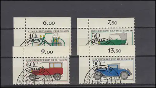 660-663 Jugend Historische Kraftfahrzeuge 1982: Ecken oben links, ESSt BERLIN