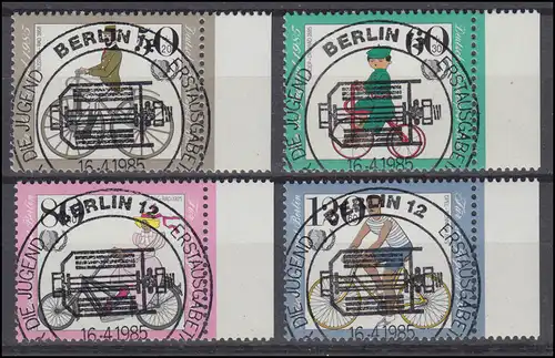 735-738 Historische Fahrräder 1985: kompletter Satz, zentrische ESSt BERLIN