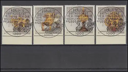 818-821 Gold- und Silberschmiedekunst 1988: UR-Satz mit zentrischen ESSt BERLIN