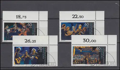 807-810 Jeunesse musicienne 1988: coins en haut à droite, ensemble complet avec ESSt BERLIN