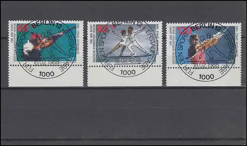 801-803 Olympia Winter Calgary 1988: Unterrand-Satz zentrische ESSt BERLIN