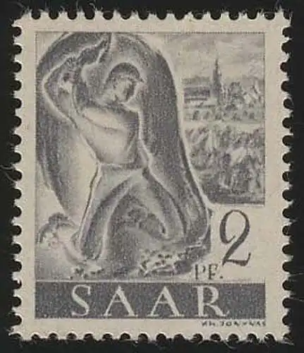 Sarre 206Z france 2 pf., sans filigrane, **