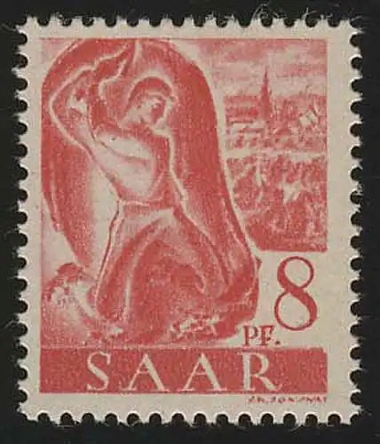 Sarre 209Z Freitmark 8 Pf., sans filigrane, **