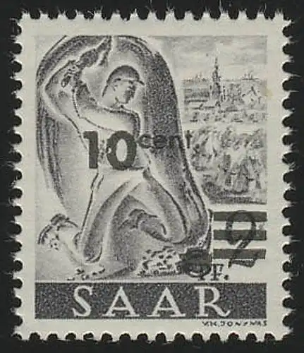 Sarre 226Z II Impression sur réédition 10 C sur 2 pf., **