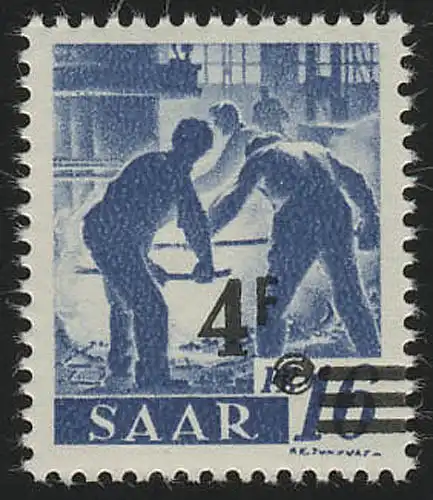 Saarland 231Z II Aufdruck auf Neuauflage 4 Fr auf 16 Pf., **