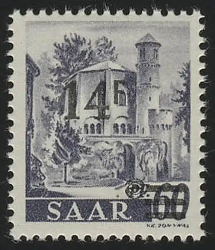 Sarre 236Z II Impression sur réédition 14 Fr sur 60 pf., **