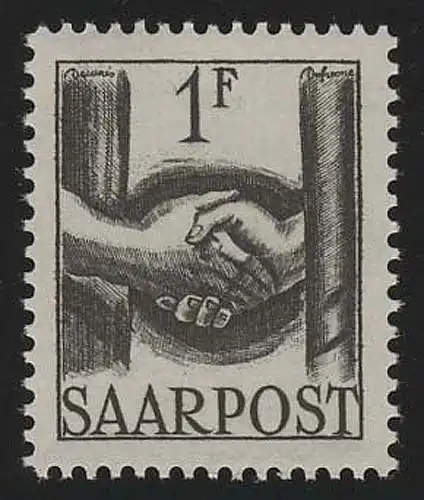 Saarland 241 Freimarke Wiederaufbau 1 Fr, **