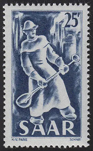 Saarland 284 Freimarke 25 Fr, postfrisch **