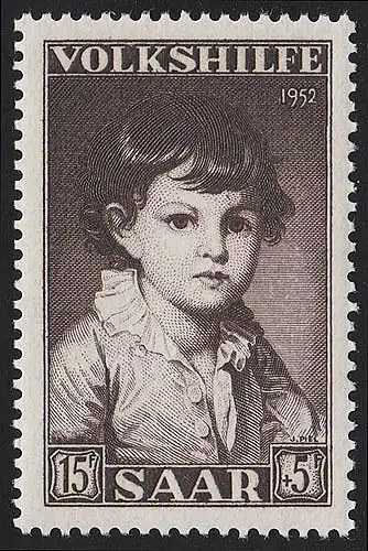 Sarre 338 Volkshilfe Peinture 15 Fr 1952, frais de port **