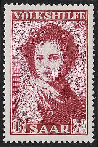 Sarre 339 Volkshilfe Peinture 18 Fr 1952, post-freeich **