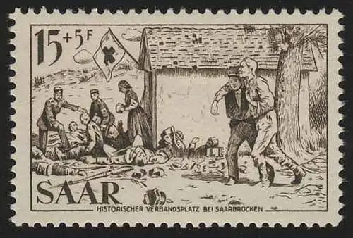 Saarland 370 Rotes Kreuz 1956, postfrisch **