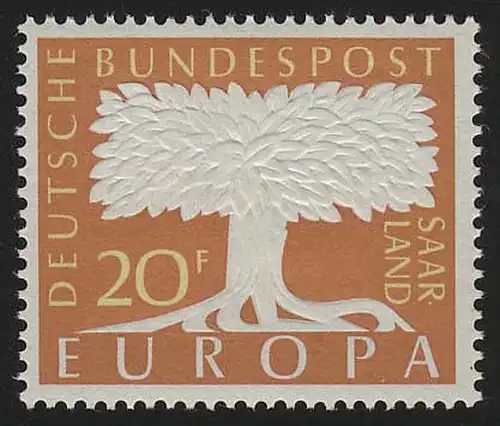 Saarland 402 Europa 20 Fr 1957, **