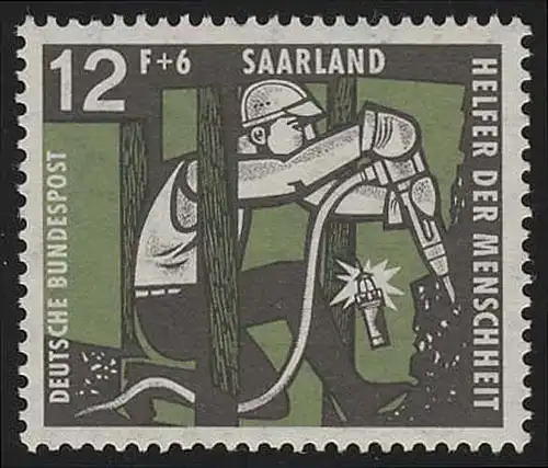 Saarland 405 Wohlfahrt Kohlebergbau 12 Fr 1957, **