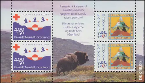 Groenland Bloc 4 Croix-Rouge et mouvement scout 1993 ** / MNH