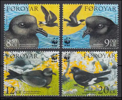 Dänemark-Färöer 530-533 Naturschutz 2005: Sturmschwalben, 4 Werte, Satz ** / MNH