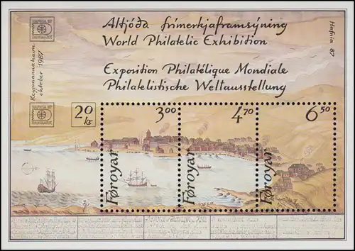Danemark-Féer Block 2 Exposition des timbres HAFNIA'87 ** / MNH