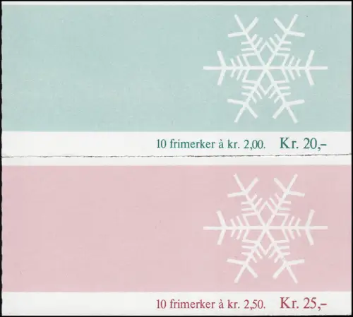 Norwegen-Markenheftchen 938D+939D Weihnachten 1985, Set mit 2 MH ** / MNH