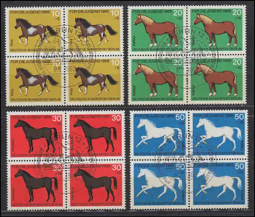 326-329 chevaux de jeunesse 1969: jeu de quatre blocs ESSt BERLIN 6.2.69