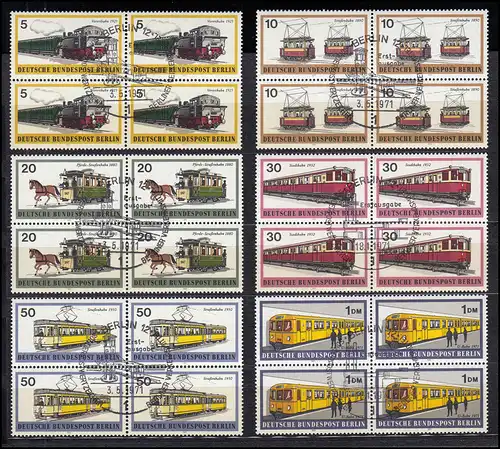 379-384 Véhicules ferroviaires à Berlin 1971: quatre blocs-ensembles ESSt BERLIN