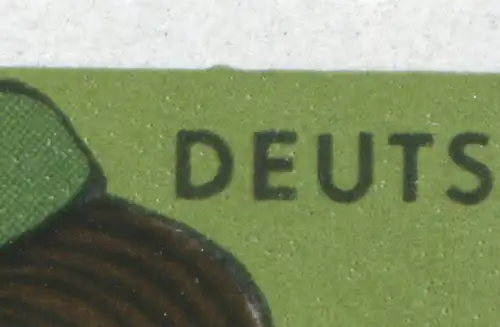 1580 Deutsche Volkspolizei 10 Pf: Beule im Bildrahmen über dem D, Feld 8, **