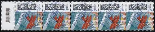 3671 Airpost 110 centimes de 200, 5 bandes avec codeurfeld, ESSt Berlin