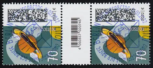 3670 Brief auf Umlaufbahn 70 C. 200er, Paar mit Nr.-CF-ohne Nr., ESSt Berlin