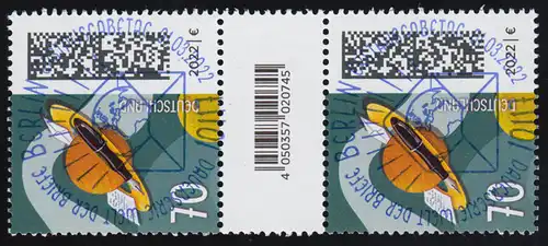 3670 Lettre en orbite 70 C. 200, couple avec no-CF-sans n°, ESSt Berlin