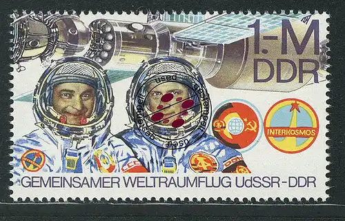 2363 Weltraumflug UdSSR-DDR 1 M aus Block 53 O gestempelt